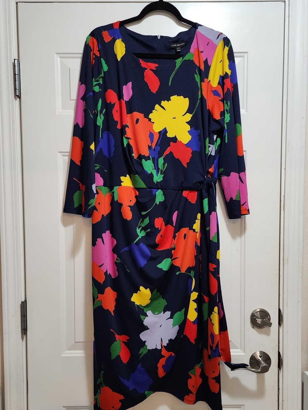 Lane Bryant Bright Multi Color Floral Wrap Dress With Pockets Size 18/20